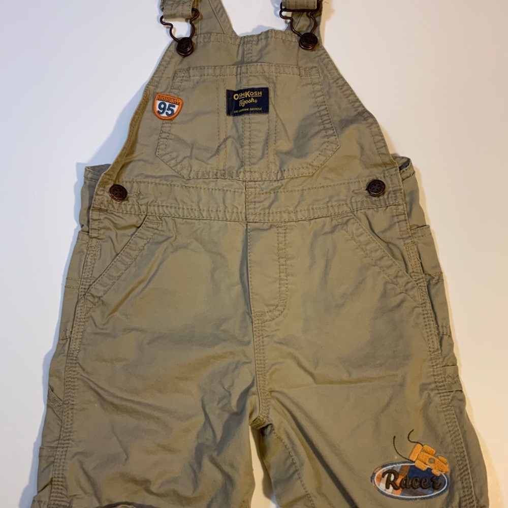 Oshkosh boys khaki shorts overalls